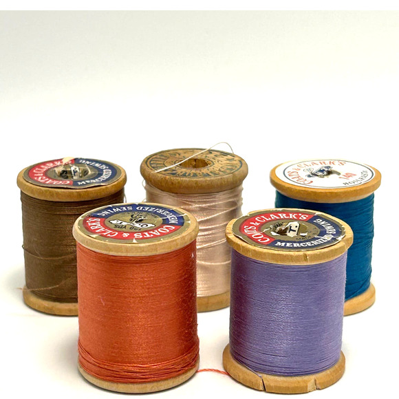 Vintage Thread On Wooden Spools Lot of 32 - Picture 6 of 12